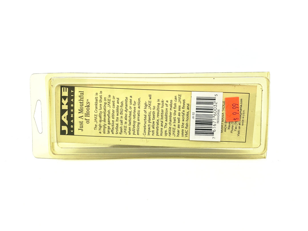 Jake 6" Musky Bait, Redhorse Color New on Card