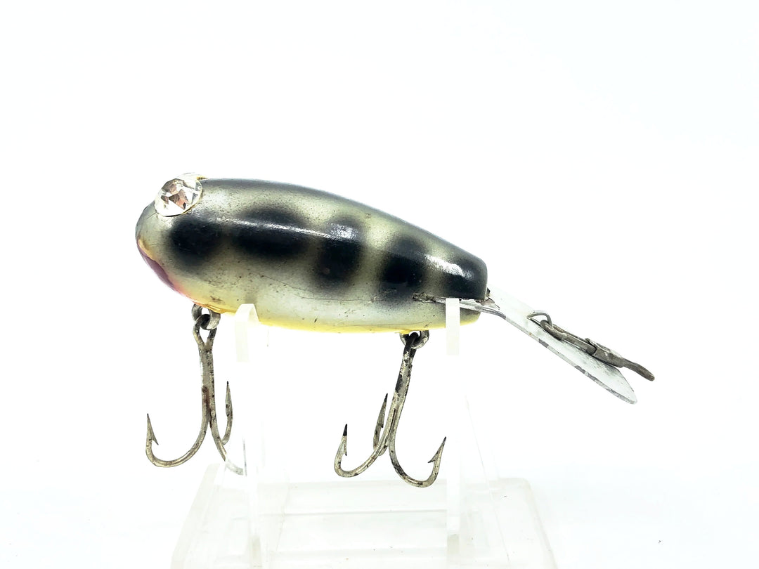 Creek Chub 7000 Seven Thousand, Repainted Silver/Yellow/Black Dots Color
