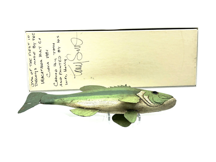 Macatawa Bait Co. 1981 Early Bass Decoy, Singed w/Box