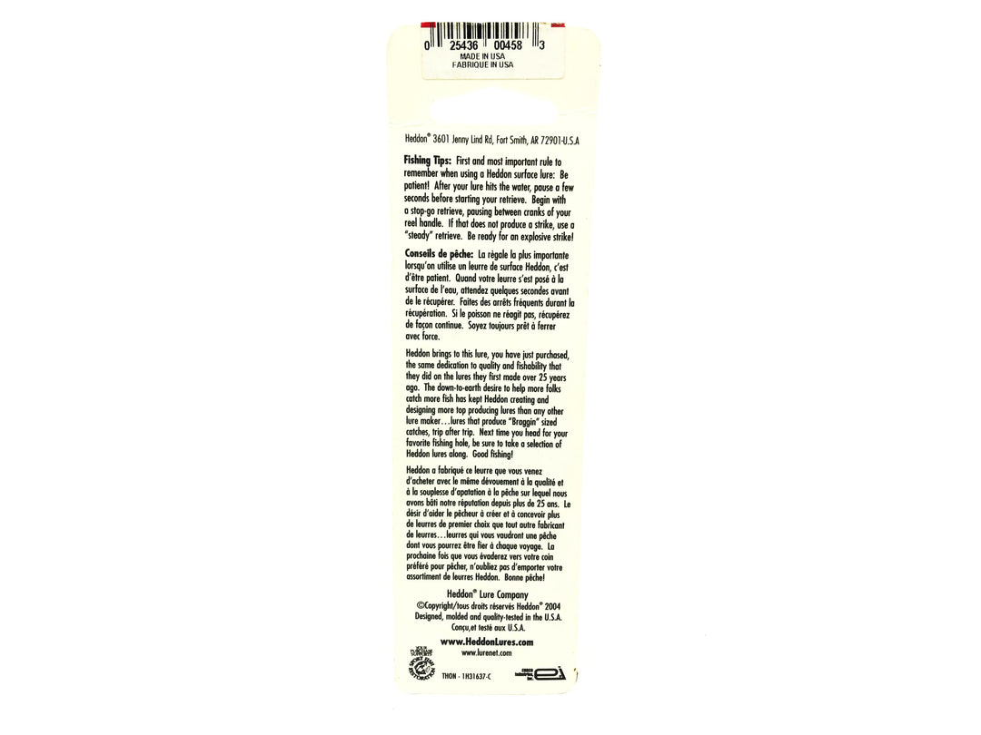 Heddon Tadpolly 9000, YFO Yellow Fluorescent Ribs Color on Card