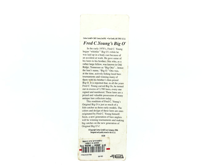 Cotton Cordell Fred Young Original Big O Wooden Lure, Bluegill Color on Card