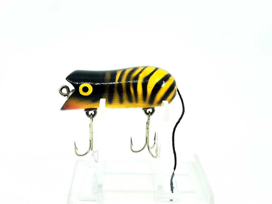 Vintage Swimming Mouse Lure, Yellow Tiger Color