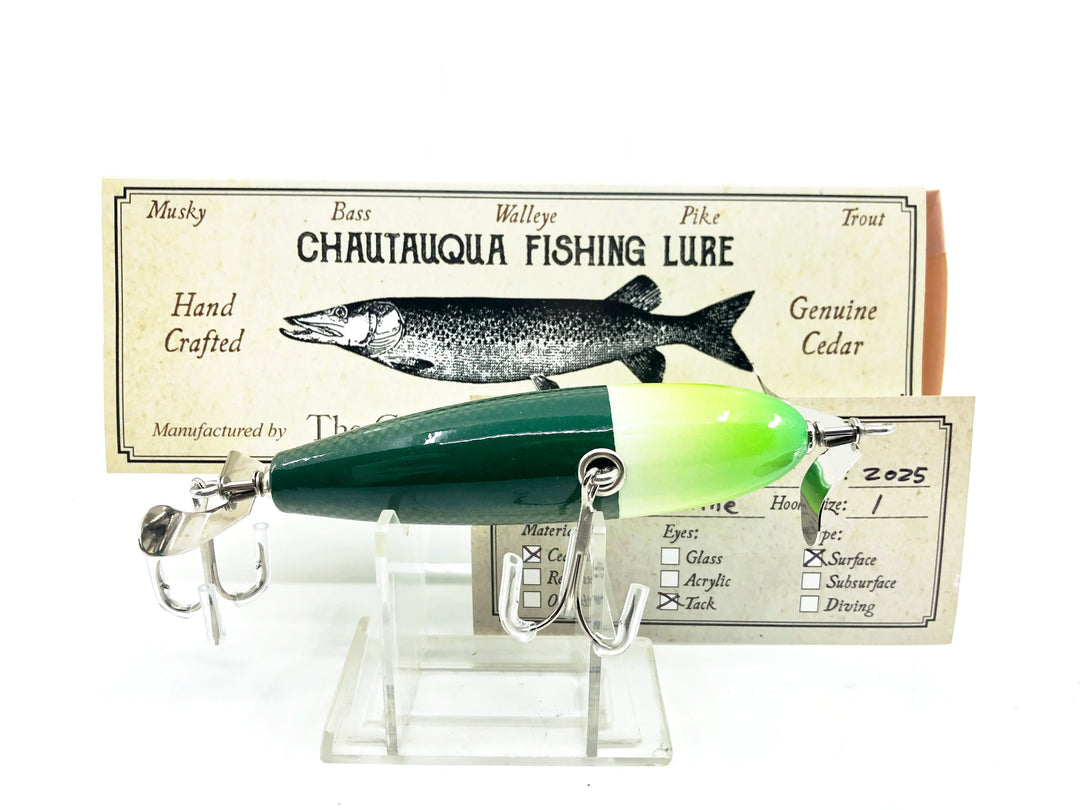 Chautauqua Topwater Torpedo, Lemon Lime Color