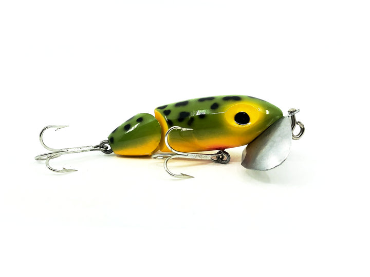 Arbogast Jointed Jitterbug, Frog/Yellow Belly Color