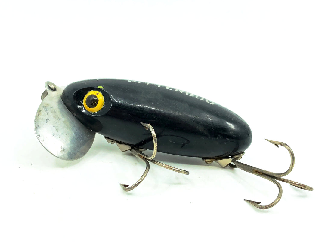 Arbogast Jitterbug 5/8oz, Black Color, Vintage Bugged-Eyed Model