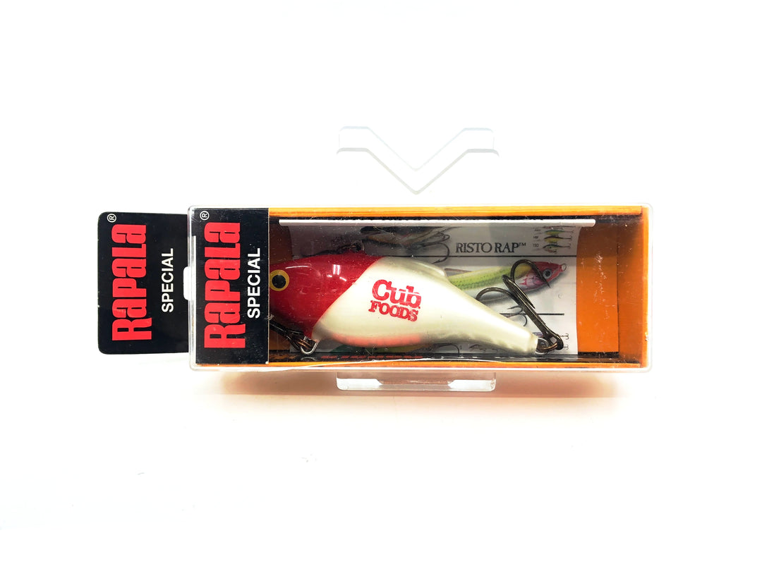 Rapala Special Rattlin' Rap RNR-7, Custom Made Advertising Novelty Cub Foods Red Head Color with Box