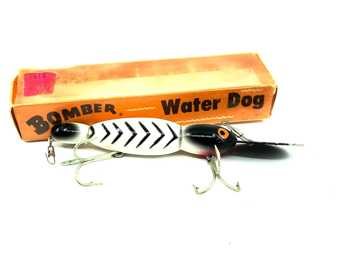 Bomber Waterdog 1600 Series, #06 White/Black Ribs Color w/Box - Plastic