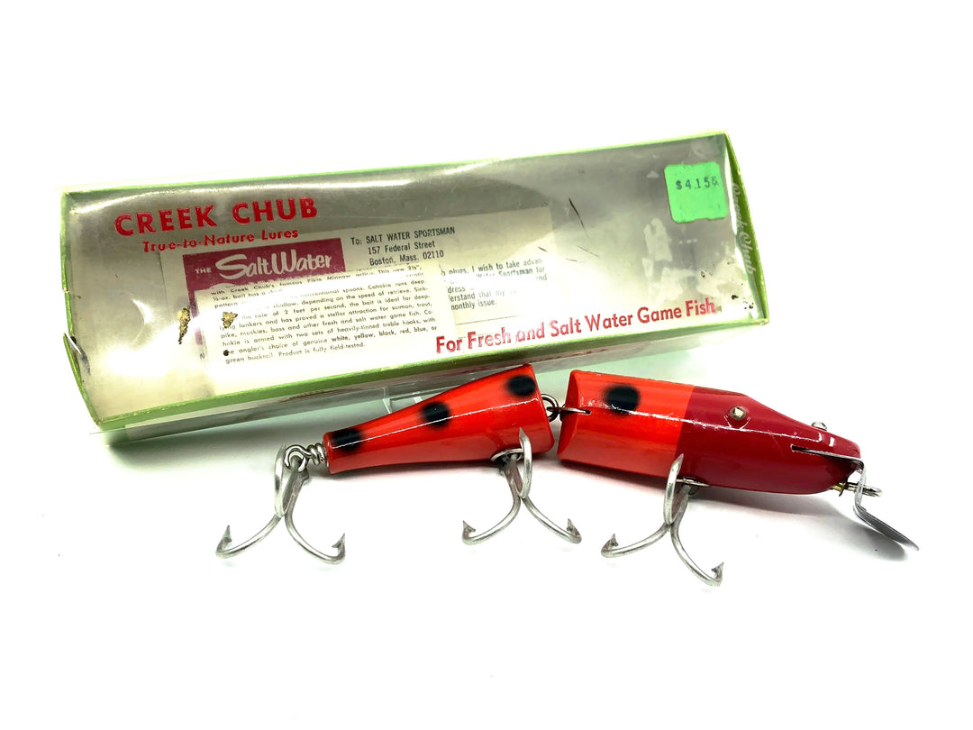 Creek Chub Jointed Husky Pikie 3000, Orange with Black Spots Color 3030 with Box-Tough Special Order