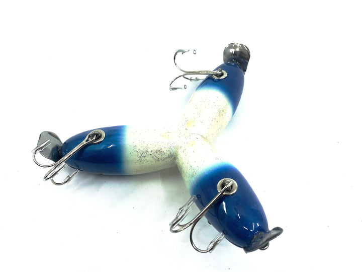 Musky Dan (XXX Lures) 3 Headed Baby Surfster Decoy, Blue Head/White/Flitter Color w/COA