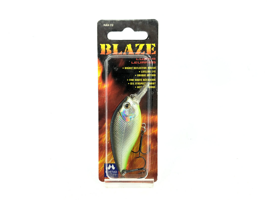 Rattlesnake Tackle Co. Blaze 2 1/4" Crankbait, Silver/Black/Chartreuse Belly Color on Card