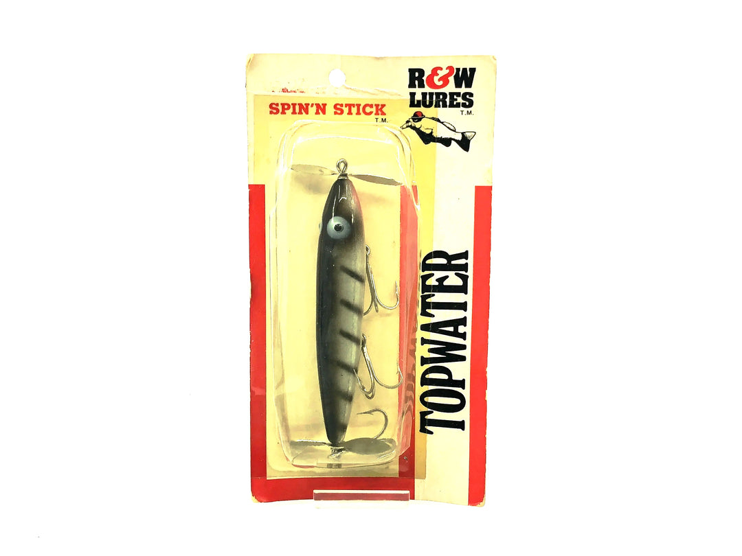 R&W Spin'n Stick Topwater, Silver Scale/Black Ribs Color on Card