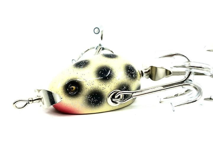 Musky Dan (XXX Lures) Kent Frog, White/Black Dots Color