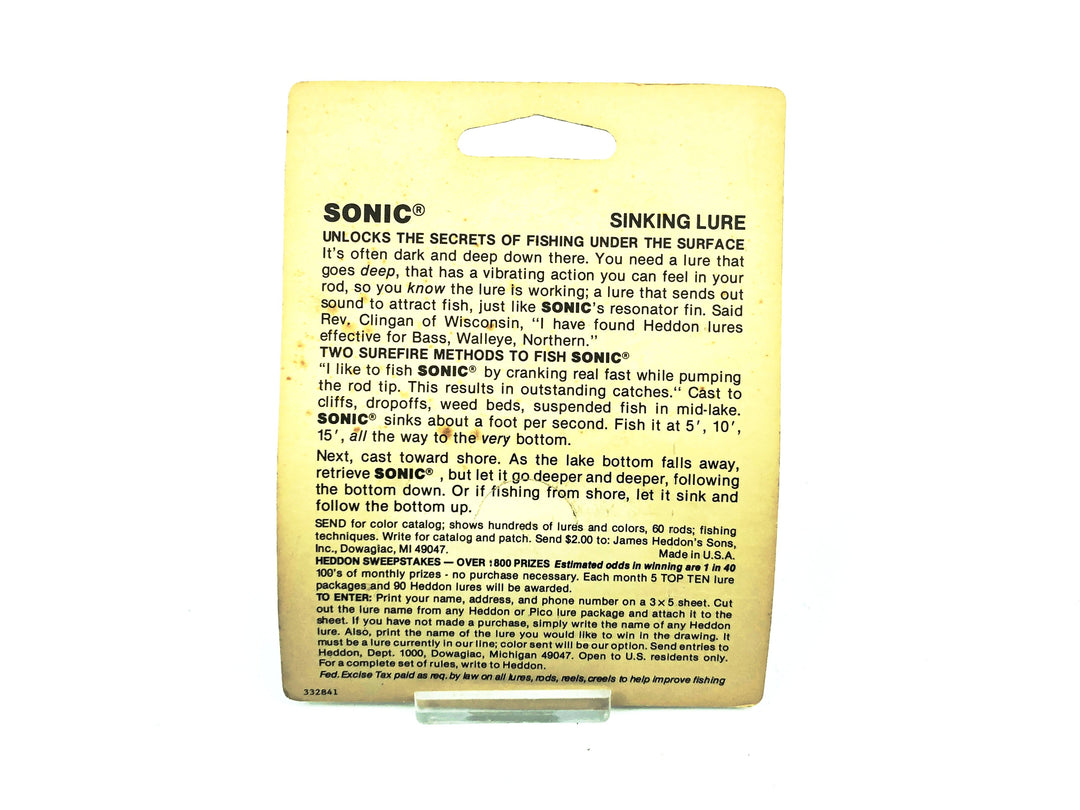 Heddon Sonic 385, NBL Nickle/Black Shiner Color on Card