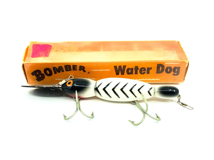 Bomber Waterdog 1600 Series, #06 White/Black Ribs Color w/Box - Plastic