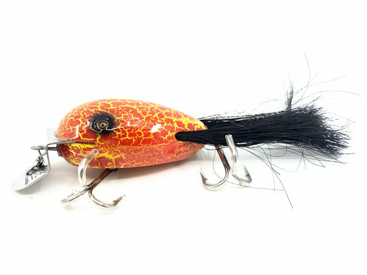 Musky Dan (XXX Lures) Husky Dingbat, Yellow/Red Crackle Color