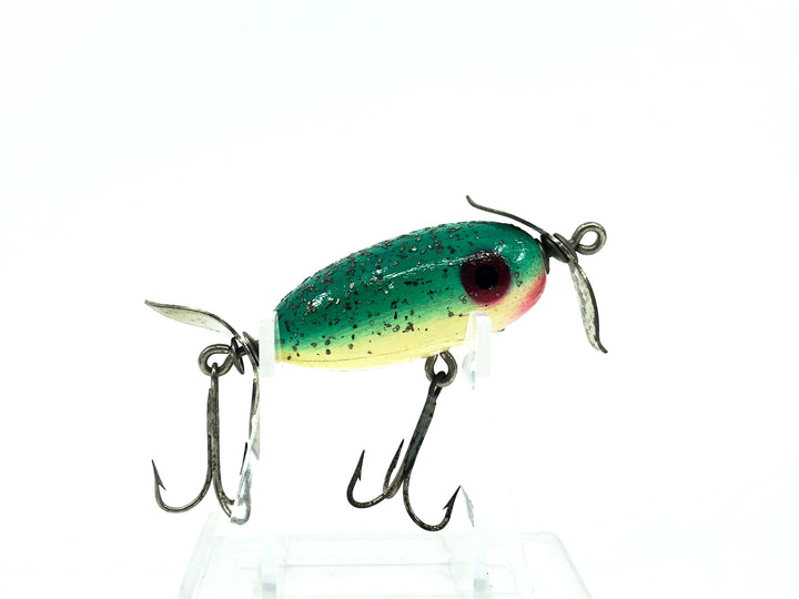 Paw Paw Midget Spinner, Green/Silver Flitter Color