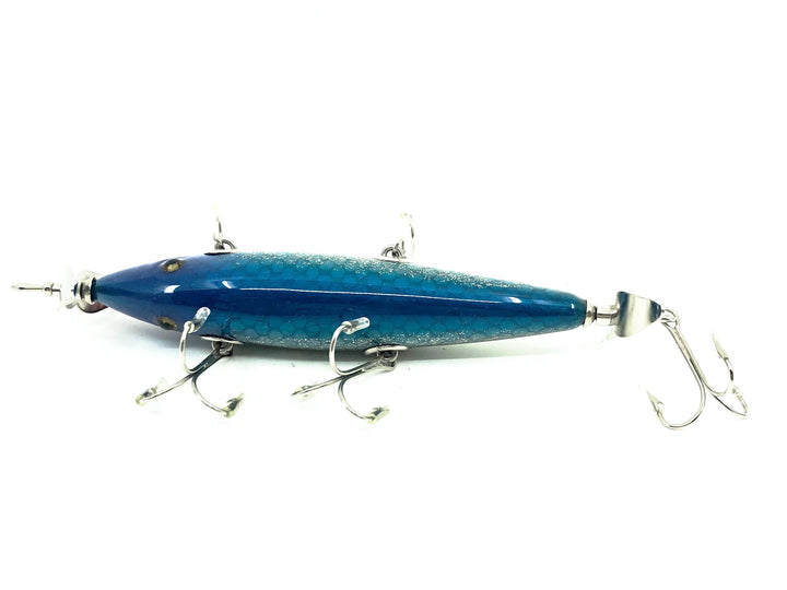 Musky Dan (XXX Lures) 5 Hook Minnow, Blue Scale/Silver Flitter