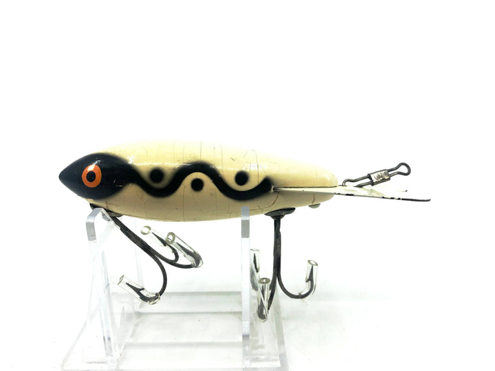 Bomber Wooden 600 Series, #08 White/Black Shadow Stripe Color with Box (610)
