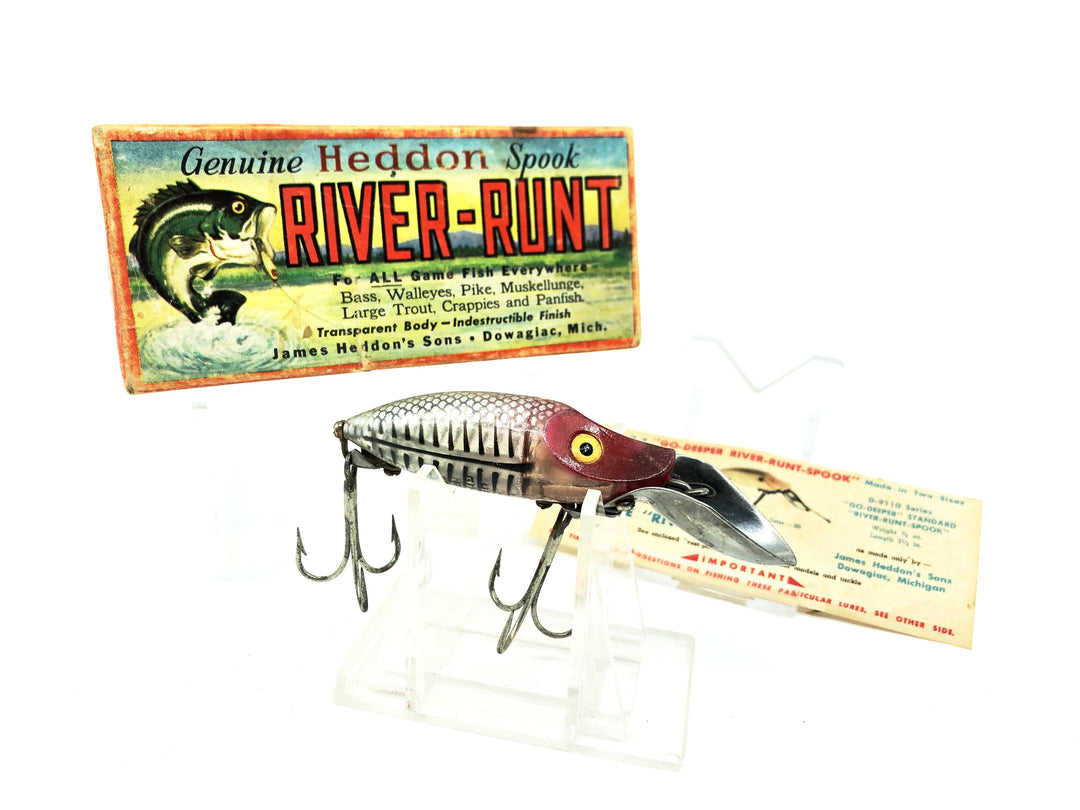 Heddon River Runt Spook Scoop Lip Go-Deeper D9110-XRS, Silver Shore Minnow Color with Box