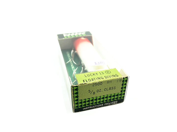 Heddon Lucky 13, RH Red Head/White Body Color w/Box