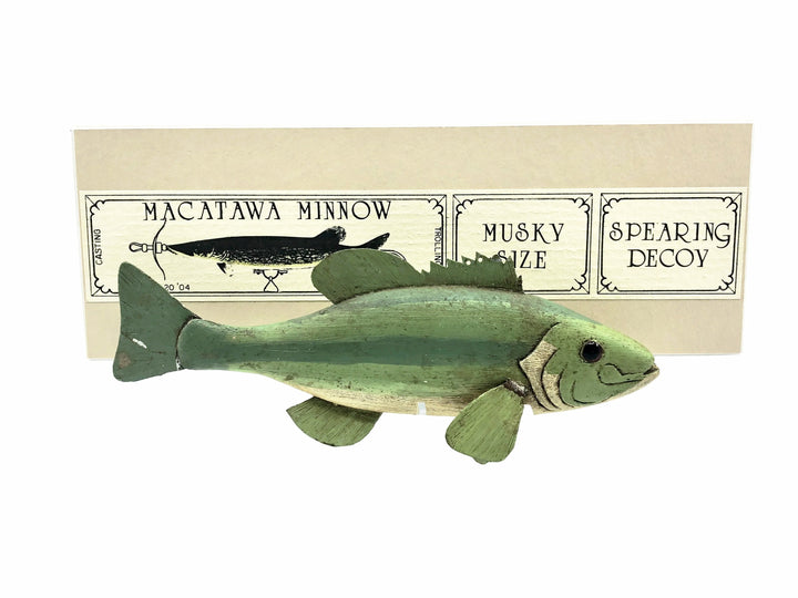 Macatawa Bait Co. 1981 Early Bass Decoy, Singed w/Box