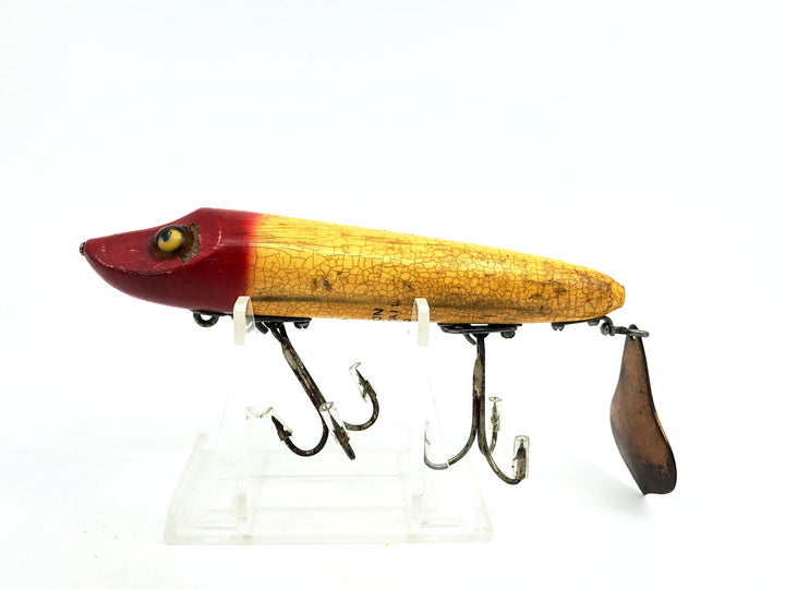 Heddon Flap-Tail Vamp #7000, Teddy Bear Eyes RH Red Head/White Body Color