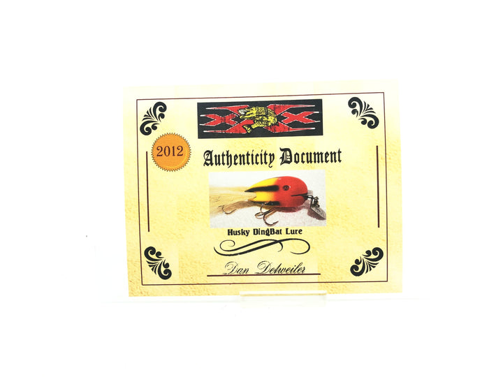 Musky Dan (XXX Lures) Husky Dingbat, Western Auto Yellow Skunk w/COA