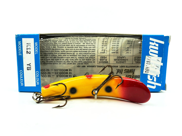 Pre Luhr-Jensen Kwikfish K12, YB Yellow/Red Tip/Black & Red Spots Color New in Box Old Stock