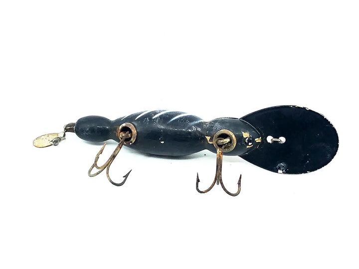 Bomber Wooden Waterdog 1600 Series, #14 Black/White Ribs Color