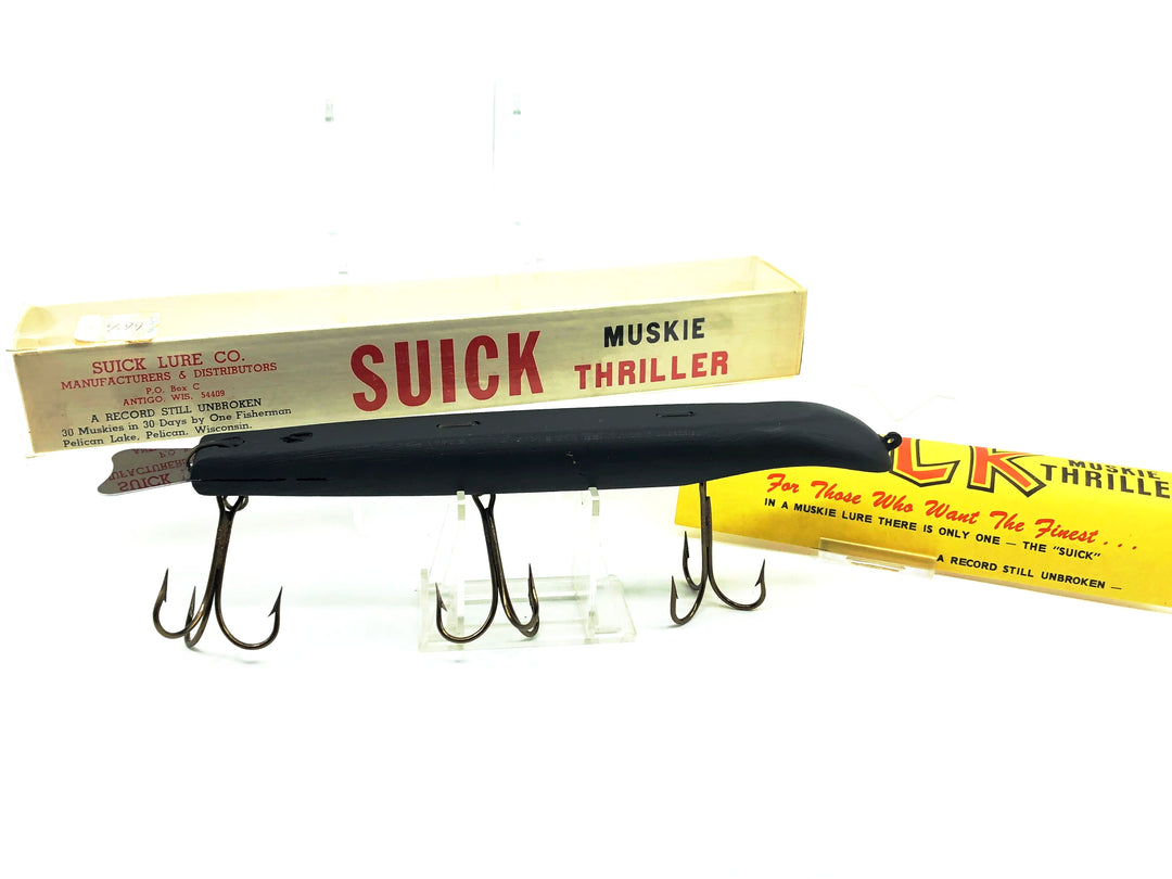 Vintage 9" Suick Muskie Thriller, Black Color New in Box Old Stock