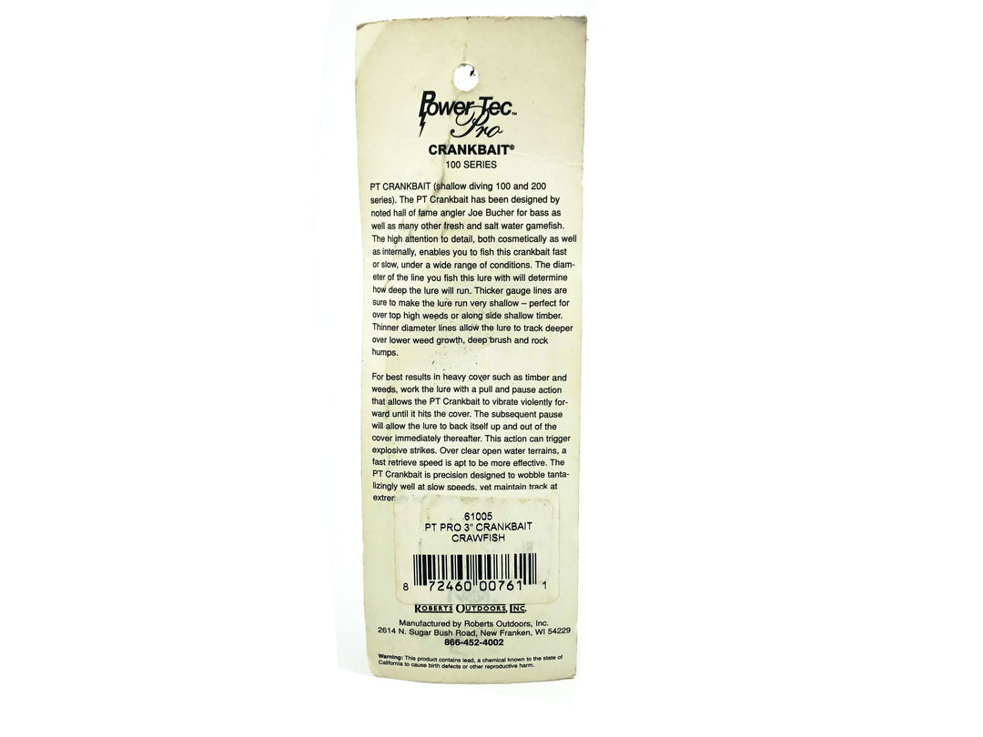 Joe Bucher Power Tec Pro 100 Series, Crawfish Color on Card