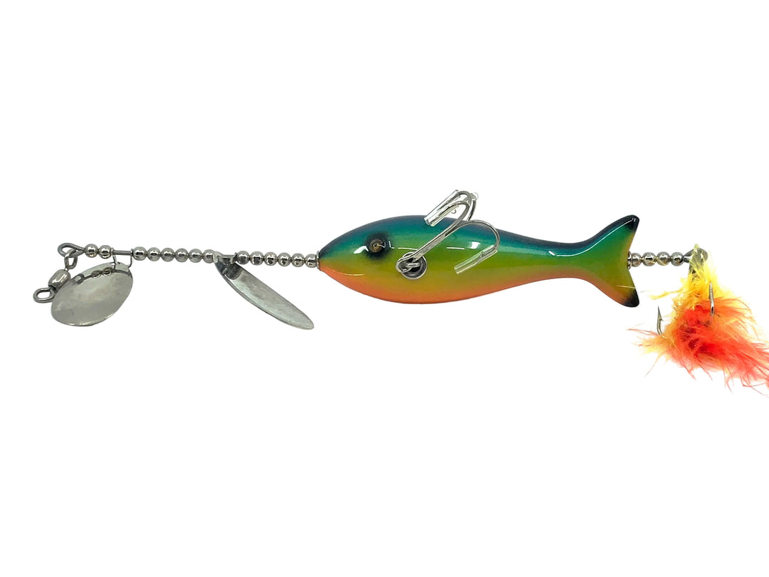 Musky Dan (XXX Lures) Musky Three Hook Spinner Lure, Rainbow Color
