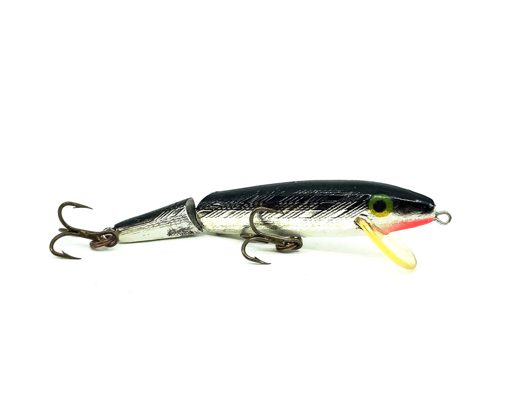 Rebel Jointed Floating Minnow J50, #01 Silver/Black Back Color.