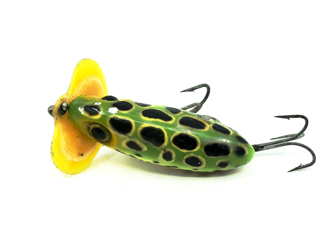 Arbogast Plastic White Lip Jitterbug 1940's WWII Era, Frog Color - War Bug
