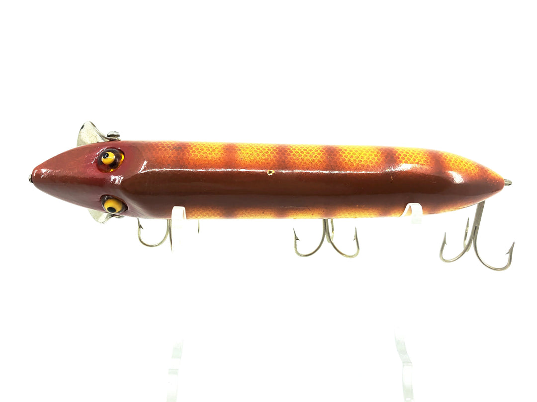 Repainted Heddon Musky Vamp 7550, 9R Brown Natural Scale Color