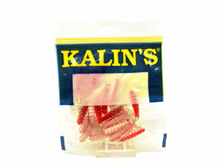Kalin's 1 3/4" Soft Grubs, Red/White/Clear Tail Color - 20 Count