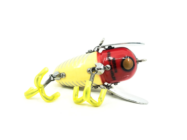 Heddon Wooden Crazy Crawler 2120 XRW Red and White Shore Color