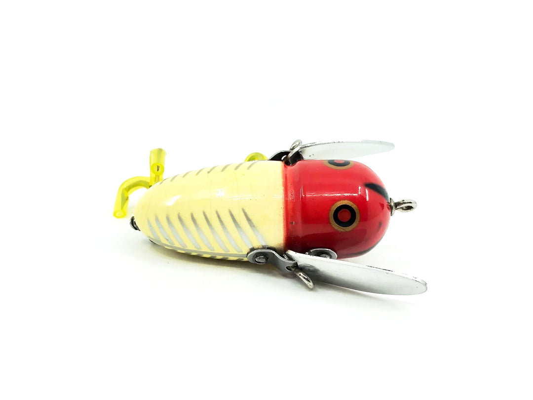 Heddon Wooden Crazy Crawler 2120 XRW Red and White Shore Color