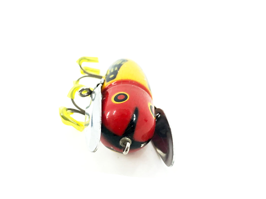 Heddon Wooden Crazy Crawler 2120 YRH Yellow Red Head Color