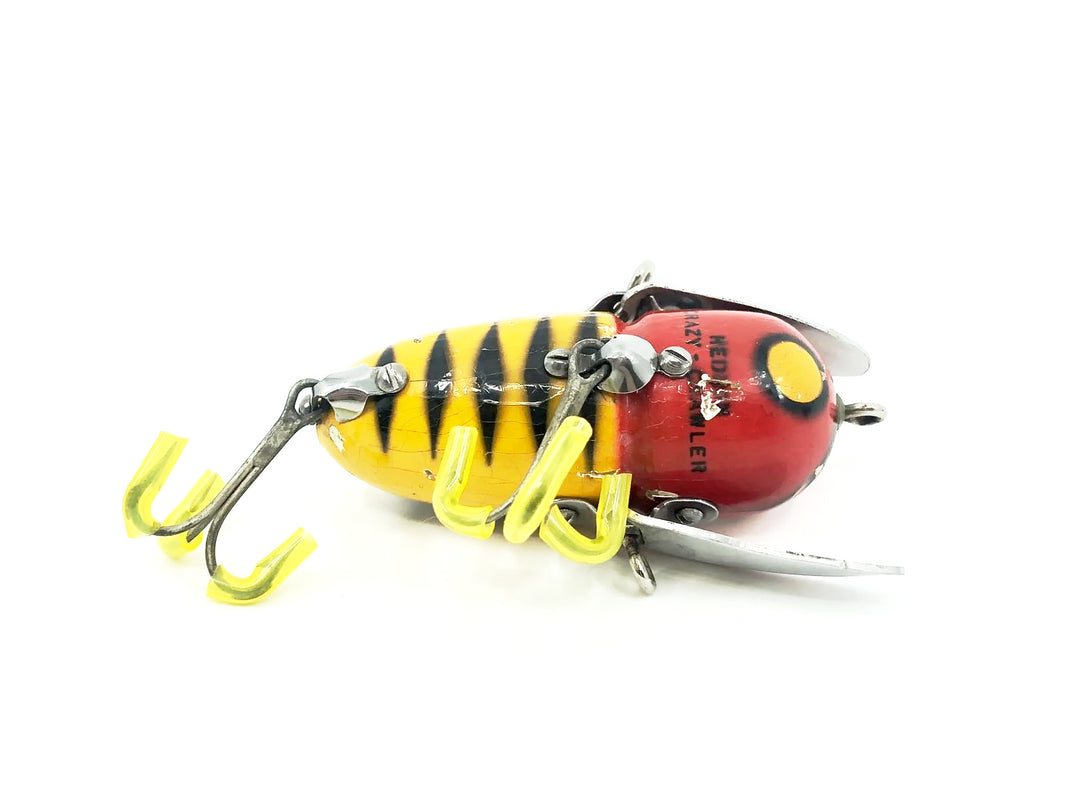 Heddon Wooden Crazy Crawler 2120 YRH Yellow Red Head Color