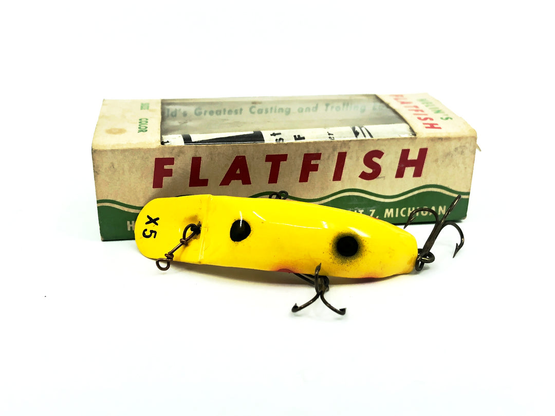 Vintage Helin Flatfish X4, Yellow Color with Box
