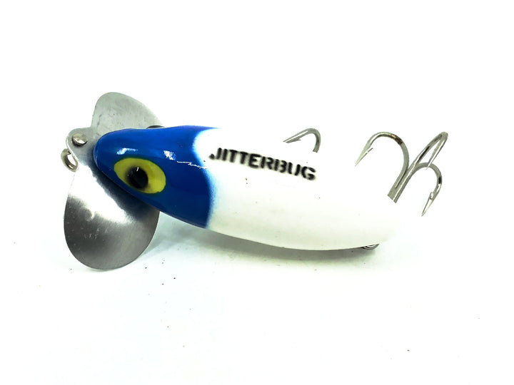 Arbogast Jitterbug 5/8oz, Blue Head/White Body Color