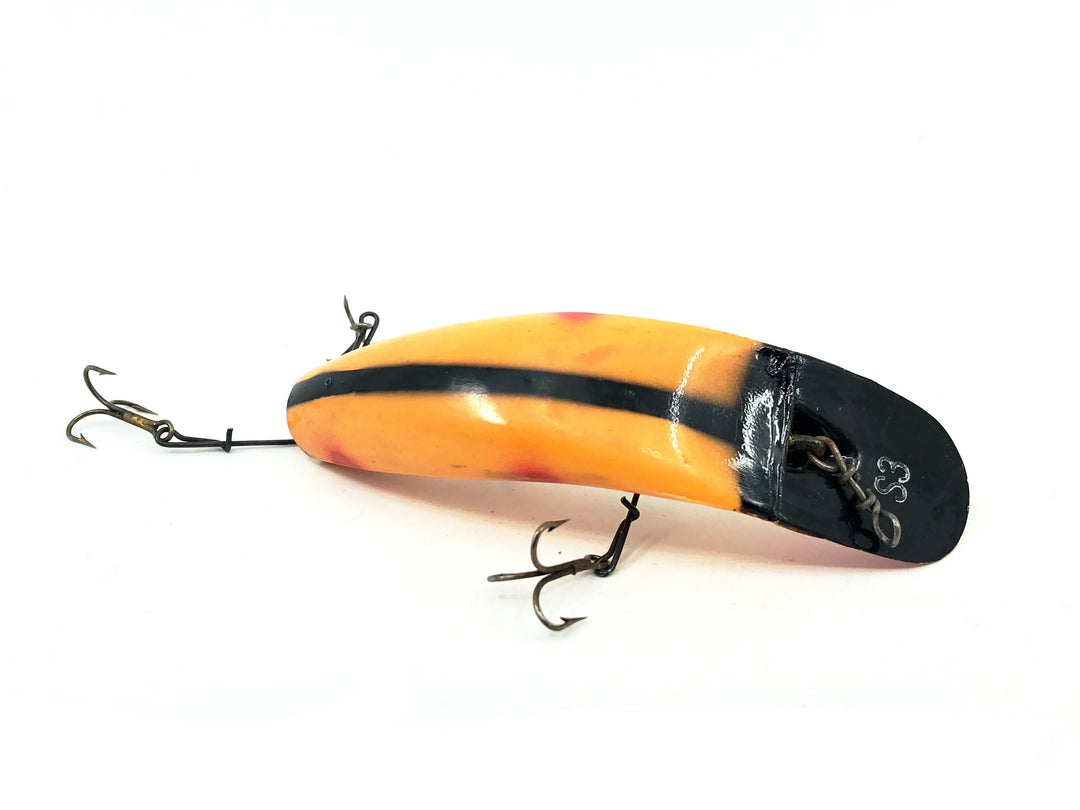 Helin Flatfish S3, LOB Light Orange Red Tip Black Stripe Color - Vintage Plastic, Great Condition