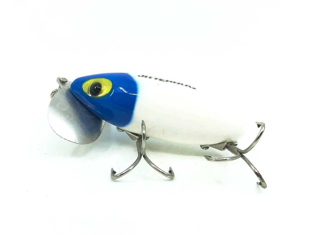 Arbogast Jitterbug 5/8oz, Blue Head/White Body Color