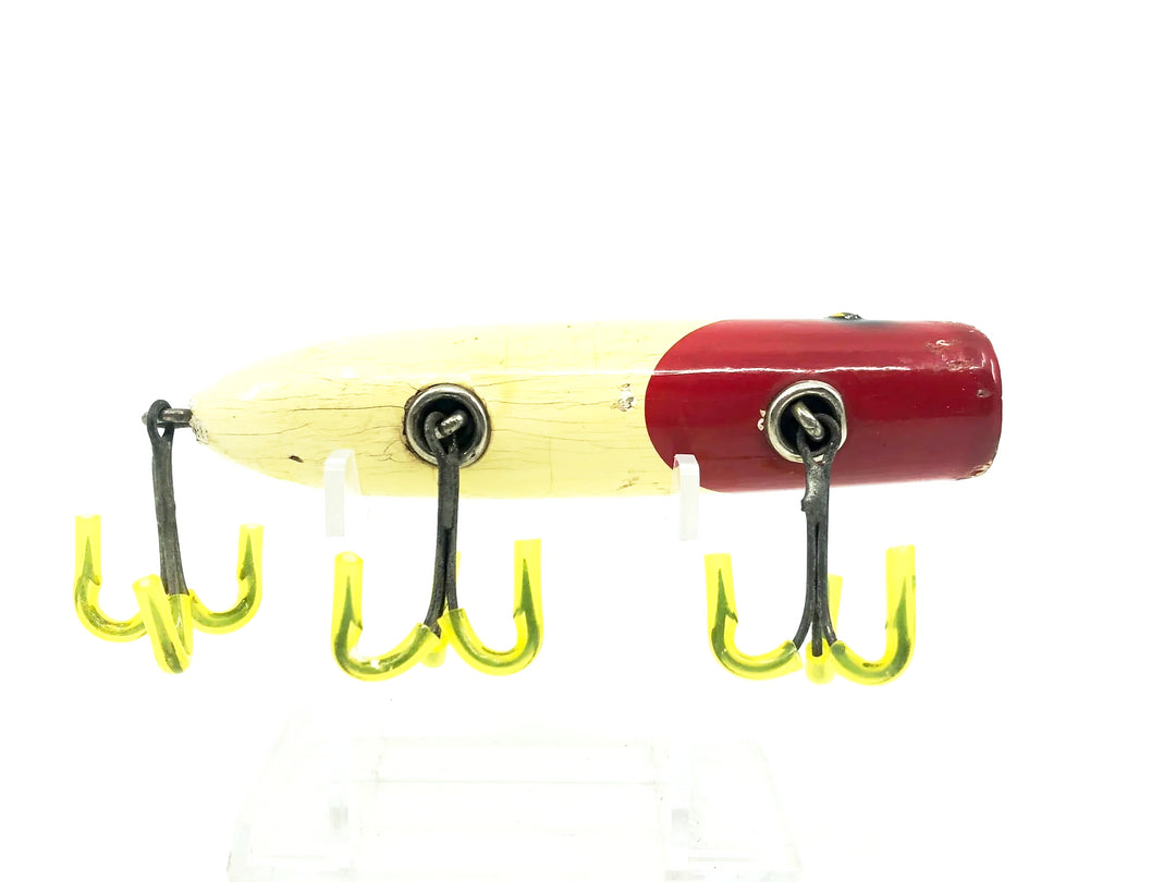 South Bend Bass-Oreno Red Head White Body Color-Tack Eyes