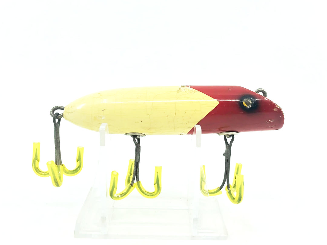 South Bend Bass-Oreno Red Head White Body Color-Tack Eyes