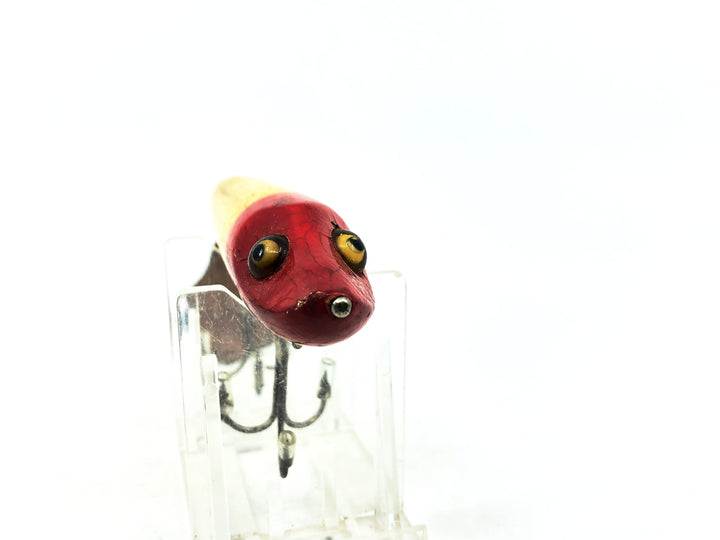 Heddon Flap-Tail Vamp #7000, Teddy Bear Eyes RH Red Head/White Body Color