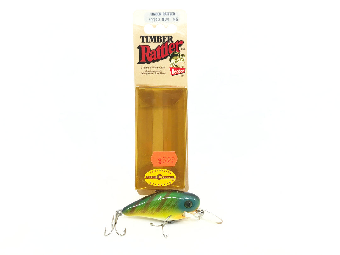 Heddon Timber Rattler X100, Sun Sunfish Color on Card