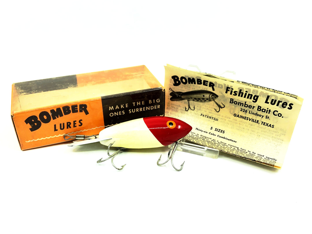 Bomber Wooden 500 Series, #04 Red Head/White Color with Box