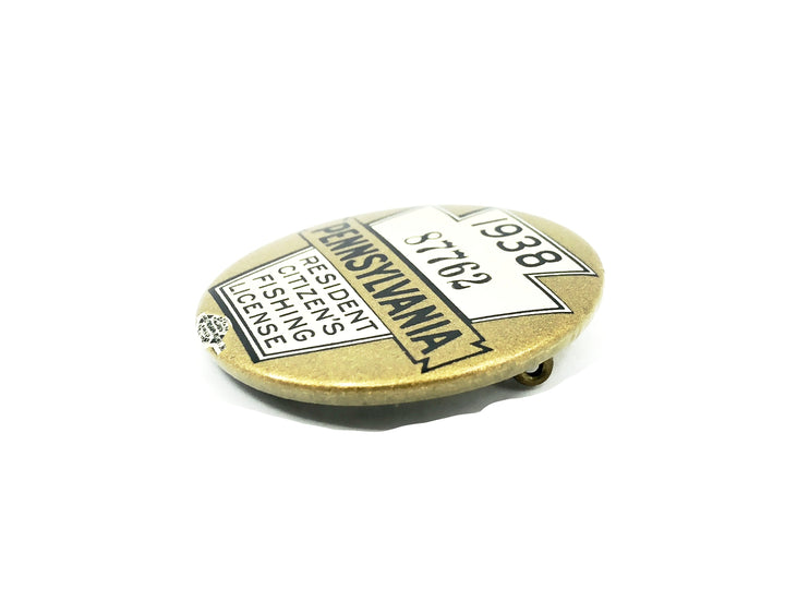 1938 Pennsylvania Resident Fishing License Button